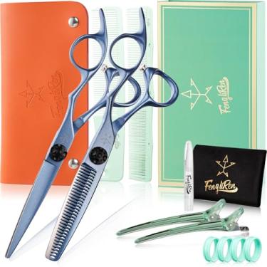 Imagem de Tesoura de corte de cabelo profissional de alta qualidade, extremamente afiada, tesoura de cabeleireiro para cabelo de 15 cm, feita de liga de aço inoxidável para salão de cabeleireiro e uso doméstico