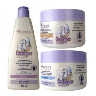 Imagem de Kit Cachinhos Naturais Arvensis Ondulados Shampoo + Máscara + Geleia