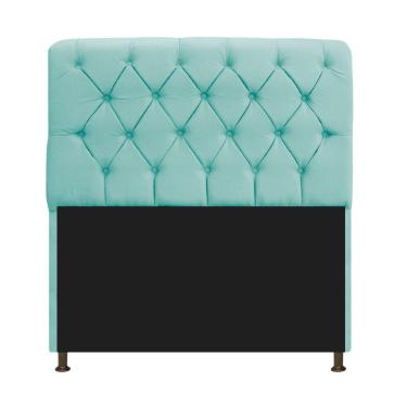 Imagem de Cabeceira Estofada Lady 195 Cm King Size Com Capitonê Suede - Doce Sonho Móveis Azul Tiffany