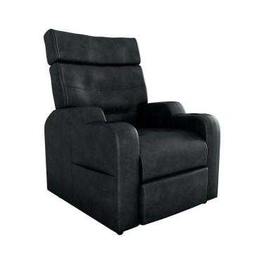 Imagem de Poltrona Reclinável Do Papaicom Porta Copos Porta Controle Toro Sintetico Rustico Preto Matrix Sintetico Rustico Preto