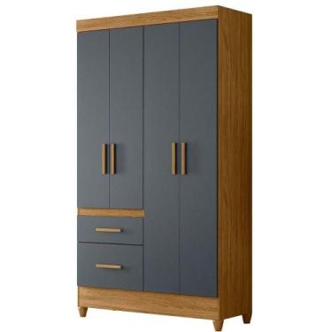 Imagem de Guarda Roupa Solteiro Madri 4P 110 cm Moval, Freijo Cinza