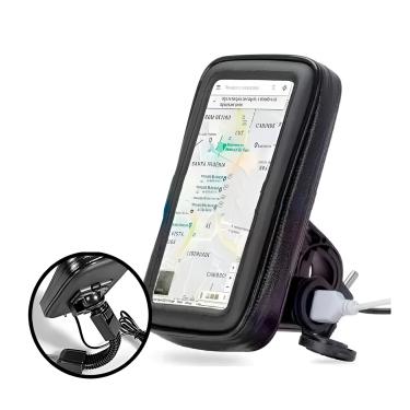 Imagem de Suporte Capa Case Protetora com Carregador Celular - Fixação Segura 360° para Bicicleta e Moto