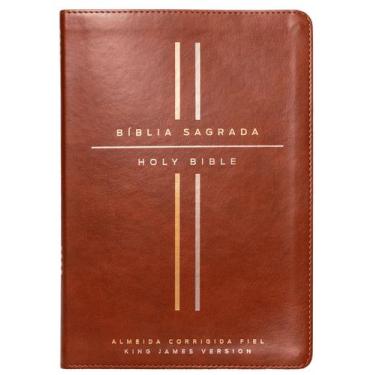 Imagem de Livro - Bíblia Bilíngue ACF/KJV, Português/Inglês, Capa luxo marrom, L