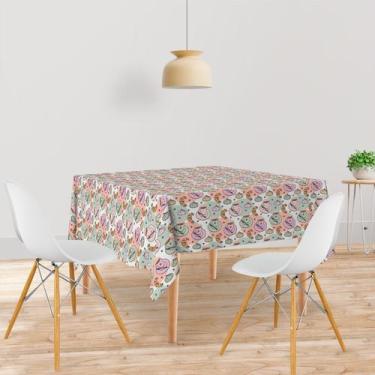 Imagem de Toalha De Mesa Quadrada Tecido Oxford Café da Manhã Croissants TL55 - 