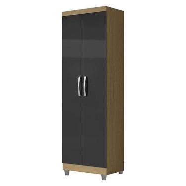 Imagem de Armário Multiuso 2 Portas New 2000192 Atacama Grafite com Pés Cinza - 