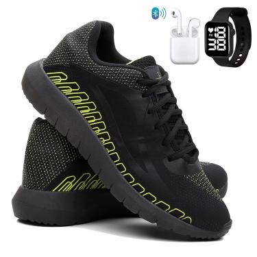 Imagem de Kit Tênis de Academia e Corrida Masculino Esporte Super Leve com Relógio e fone-Masculino