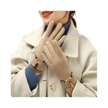 Imagem de Luvas Femininas De Inverno Em Veludo Com Tela Sensível Ao Toque, Quent