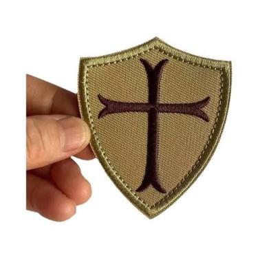 Imagem de Patch Bordado De Cavaleiros Templários Cruzados, Braçadeira Tática Mil