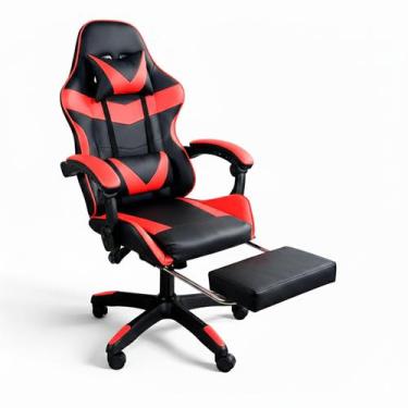 Imagem de Cadeira Gamer Ergonômica Reclinável com Apoio para Pés Estocasa Azul V