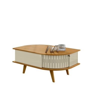 Imagem de Mesa de Centro Indianápolis Cumaru e Opala 90cm com Prateleira Nicho para Sala Liberty Móveis