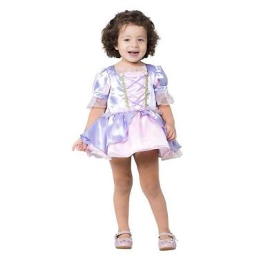 Imagem de Fantasia Rapunzel Enrolados Bebê Luxo Princesas Disney, Único 1 - 2, L