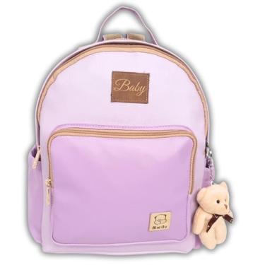 Imagem de Mochila Maternidade Bebe Candy Menina Menino Bolsa Miellu + Ursinho, L