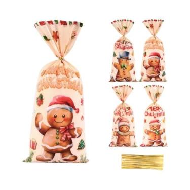 Imagem de Sacolas De Doces De Natal Embalagem De Biscoitos Do Papai Noel 25 50 1