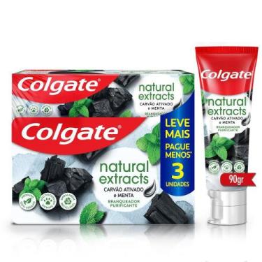 Imagem de Creme Dental Colgate Natural Extracts Carvão Ativado e Menta 90g 3 uni