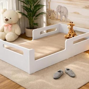 Imagem de Cama Solteiro Para Quartos Infantil Econômic Em Mdf Branco - Gmg Móvei
