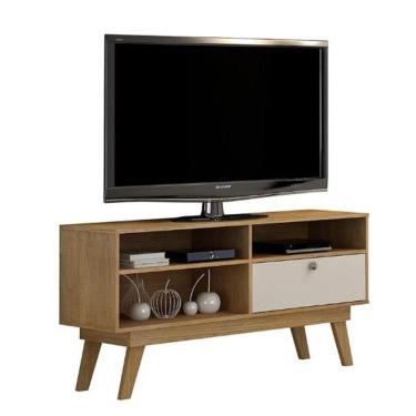 Imagem de Rack Houston Mdp Ideal Para Tv Até 50 Polegadas Valdemóveis Cinamomo/off White