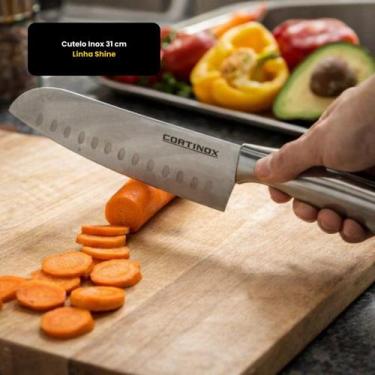 Imagem de Cutelo Inox 31 Cm Linha Shine Faca Profissional Cozinha Açougue Carnes
