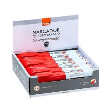 Imagem de Caixa Pincel Marcador Quadro Branco Recarregável Com Refil 12 Unidades