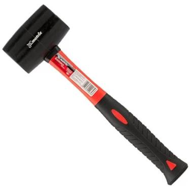 Imagem de Martelo De Borracha Preto Com Cabo De Fibra De Vidro 450g - 111859 - M