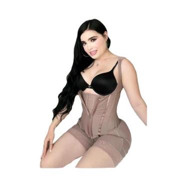 Imagem de Fajas Colombianas Femininas De Alta Compressão Com Alças Para Controle