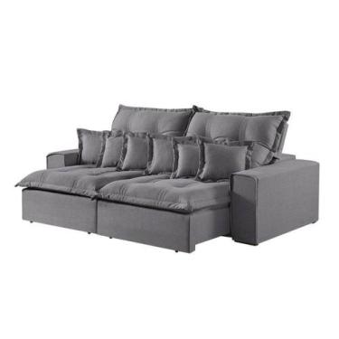 Imagem de Sofá 5 Lugares Retrátil E Reclinável Linho M-144 Martins Cinza - MARTI