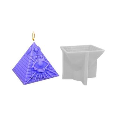 Imagem de Molde De Silicone 3D Pirâmide Geométrica Para Velas, Resina, Sabonetes