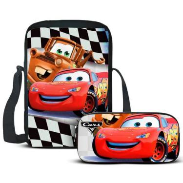 Imagem de Kit Escolar Lancheira E Estojo Carros Volta as Aulas - Genérica