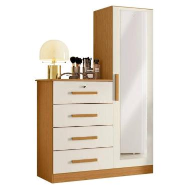 Imagem de Cômoda para Quarto 109cm 1 Porta Belize Plus Off/Cinamomo   - Albatroz