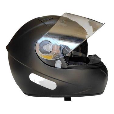 Imagem de Capacete Moto Ebf Xtroy Com Óculos Interno Fumê + Narigueira, Preto Fo