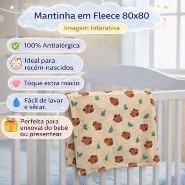 Imagem de Manta Mantinha Bebê Antialérgico Macia Infantil Fleece Estampado 80x80