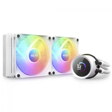 Imagem de Water Cooler NZXT Kraken 240 RGB, 240mm, AIO LCD Display, White, Intel