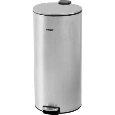 Imagem de Lixeira Redonda, 30 Litros, Inox, Cinza, Vonder OstenVonder