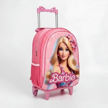 Imagem de Mochila Juvenil Escolar Feminina Infantil De Rodinhas Rosa - Genérico,