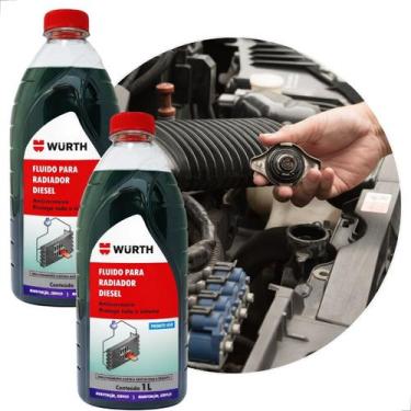 Imagem de Kit 2 Fluidos aditivo Para Radiador Com Monoetilienoglicol wurth, Azul