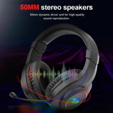 Imagem de Headset Gamer Redragon H260-RGB Hylas / Drivers 50MM / P2 / USB / Adap