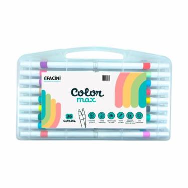 Imagem de Kit Conjunto 36 Canetas Escolar Hidrografica Permanente Color Max - At
