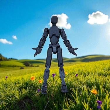 Imagem de Boneco Desmontado 100% Articulado Dummy 13 Presente Infantil 14cm Preto/preto