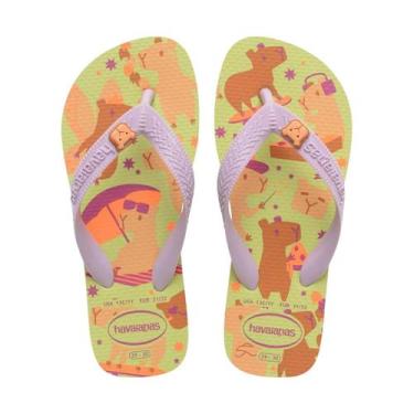 Imagem de Chinelo Infantil Feminino Havaianas Kids Fantasy Verde 4103, 25/26