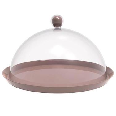 Imagem de Porta Bolo Torta 30cm Bubble com Cúpula Amêndoa Crippa Boleira Doces P
