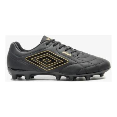 Imagem de Chuteira Umbro Campo Class Footballer Masculina Preta Cor:Preto/Dourad