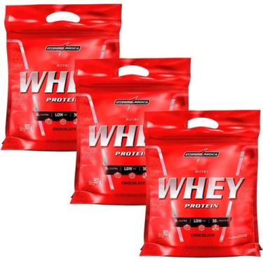 Imagem de Combo 3 - Nutri Whey Protein - Refil Chocolate 907g - Integralmédica -