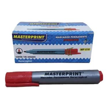 Imagem de Pincel Marcador Permanente Mp 616 Recarregável - Masterprint, Vermelho