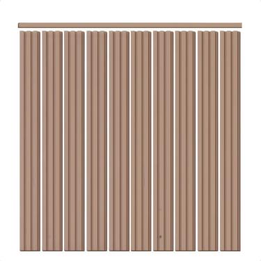 Imagem de Kit Meia Parede Ripada Autocolante Laminada 1 Metro Creme com 10 Ripas de 1,1m para Ambiente Interno Meu Rodapé