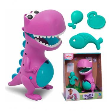 Imagem de Brinquedo Infantil Didático Dinossauro Rex Tina Papa Tudo Abre e Fecha a Boca com Acessórios Elka