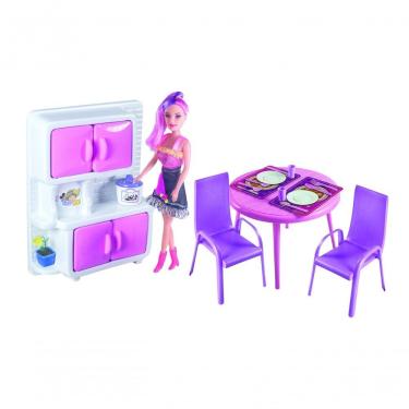 Imagem de Kit de Brinquedo de Cozinha Kit Copa de Cozinha com Boneca para Brincar e Aprender Rosa Lua de Cristal