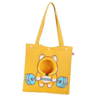 Imagem de Bolsa pet transporte gato/cachorro color grande amarelo - tem de tudo