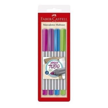Imagem de Marcador Faber Castell Multiuso Permanente 1.0mm 4 Cores