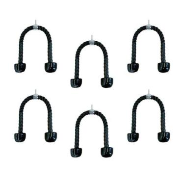 Imagem de Kit 6 Puxadores Corda Pulley Triceps Crossover Emborrachado - D1Fitnes