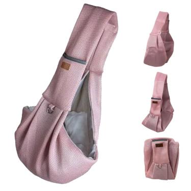 Imagem de Bolsa de Transporte Pet AB Mídia BSL3907 Sling para Cães e Gatos Malha Respirável Rosa