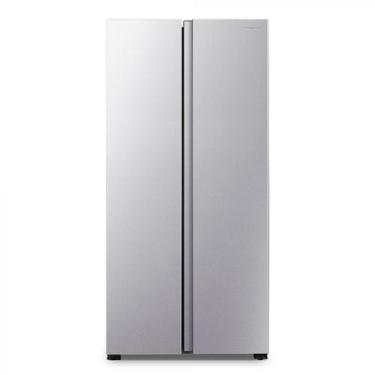 Imagem de Geladeira Hisense Side By Side 441l Inverter Frost Free Cinza, Inox